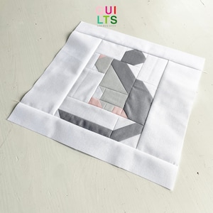 PDF Quilt Block Pattern – Mouse 2 – Animal Quilt