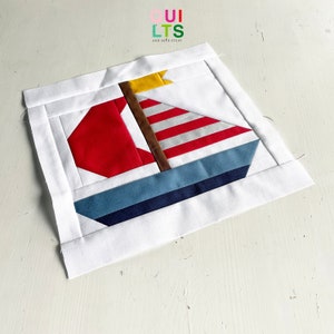 PDF Quilt Block Pattern – Sailing Boat – Vehicle Quilt