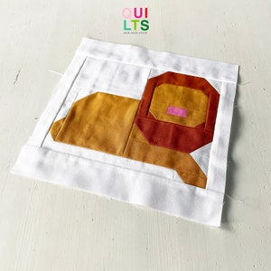 PDF Quilt Block Pattern – Lion – Animal Quilt