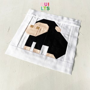 PDF Quilt Block Pattern – Chimpanzee – Animal Quilt