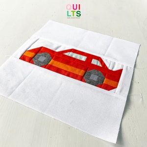 PDF Quilt Block Pattern – Nascar – Vehicle Quilt