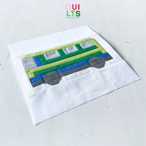 PDF Quilt Block Pattern – Bus – Vehicle Quilt