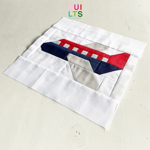 PDF Quilt Block Pattern – Airplane – Vehicle Quilt