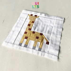 PDF Quilt Block Pattern – Giraffe – Animal Quilt