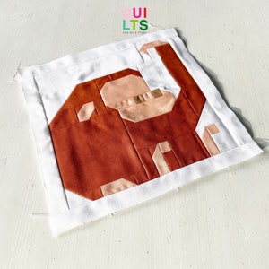 PDF Quilt Block Pattern – Orangutan – Animal Quilt