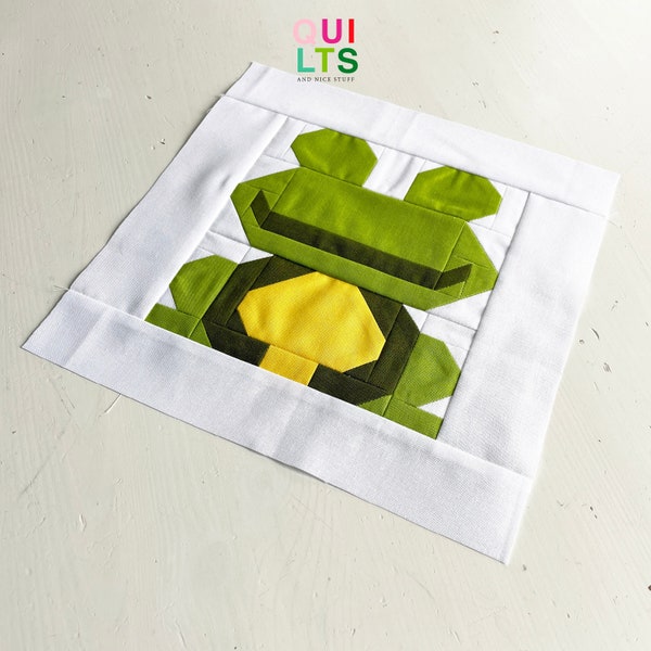 PDF Quilt Block Pattern – Frog – Animal Quilt