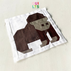 PDF Quilt Block Pattern – Gorilla – Animal Quilt