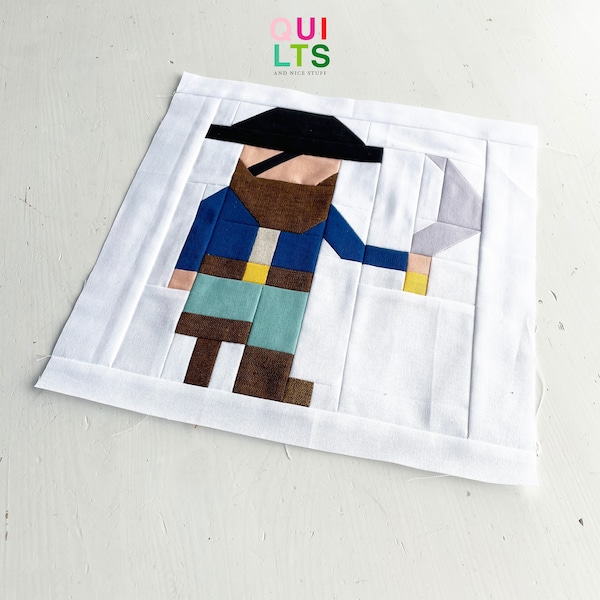 PDF Quilt Block Pattern – Pirate wooden leg – Pirate Quilt