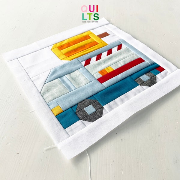 PDF Quilt Block Pattern – Ice Cream Truck – Vehicle Quilt