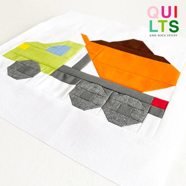PDF Quilt Block Pattern – Dump Truck – Vehicle Quilt