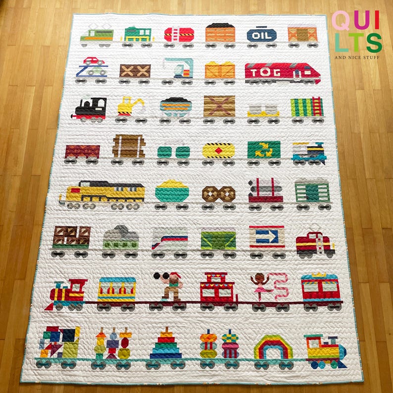 Model Train Quilt Pattern PDF Quilt Block Pattern – Circus Locomotive – Train Quilt - Etsy