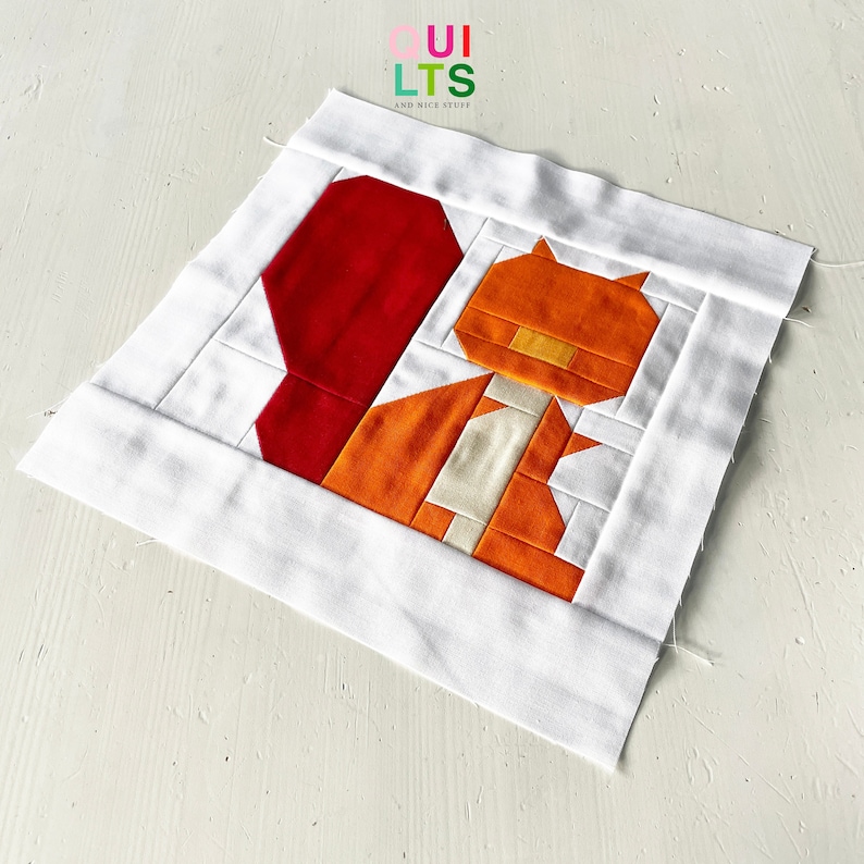 PDF Quilt Block Pattern – Squirrel – Animal Quilt - Etsy