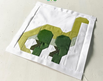 PDF Quilt Block Pattern – Apatosaurus – Dinosaur Quilt