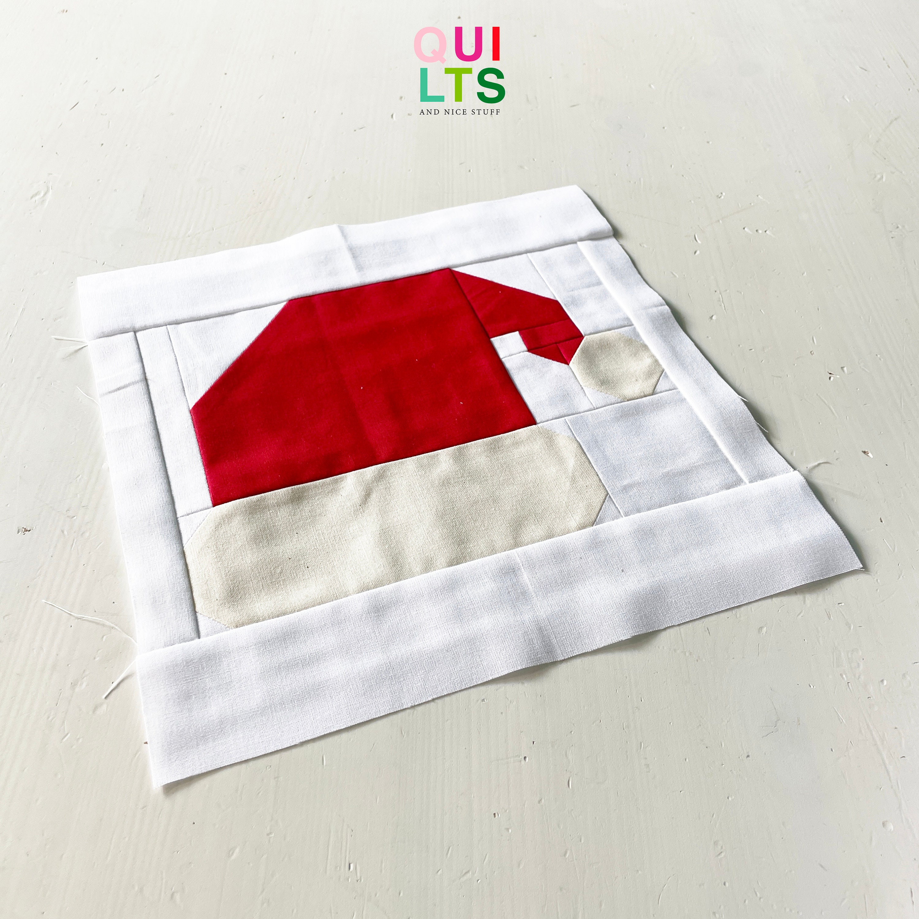 Pattern Block Santa PDF Quilt Block Pattern – Santa Hat – Christmas Quilt – Christmas ...
