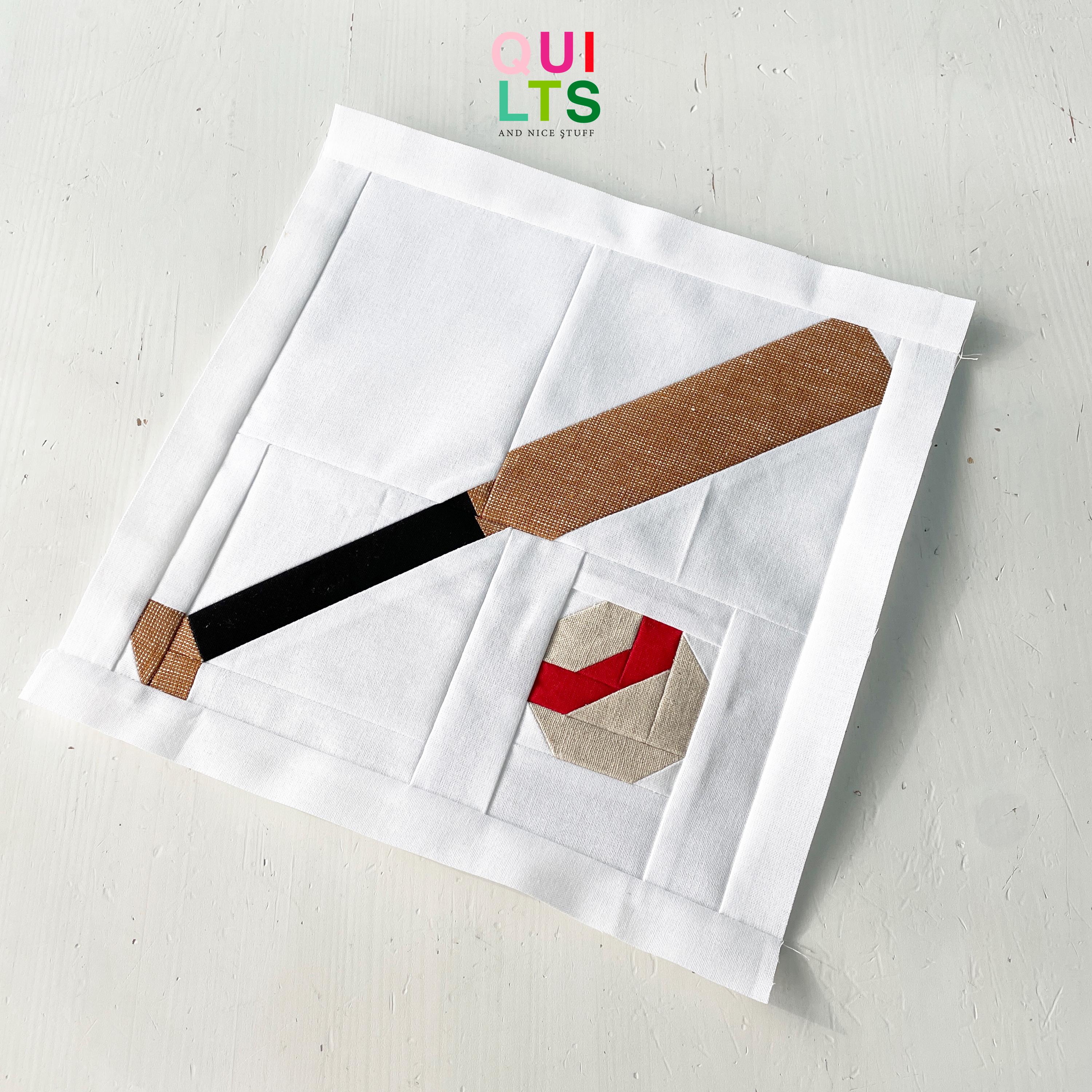 PDF Quilt Block Pattern – Baseball Bat – Sport Quilt - Etsy