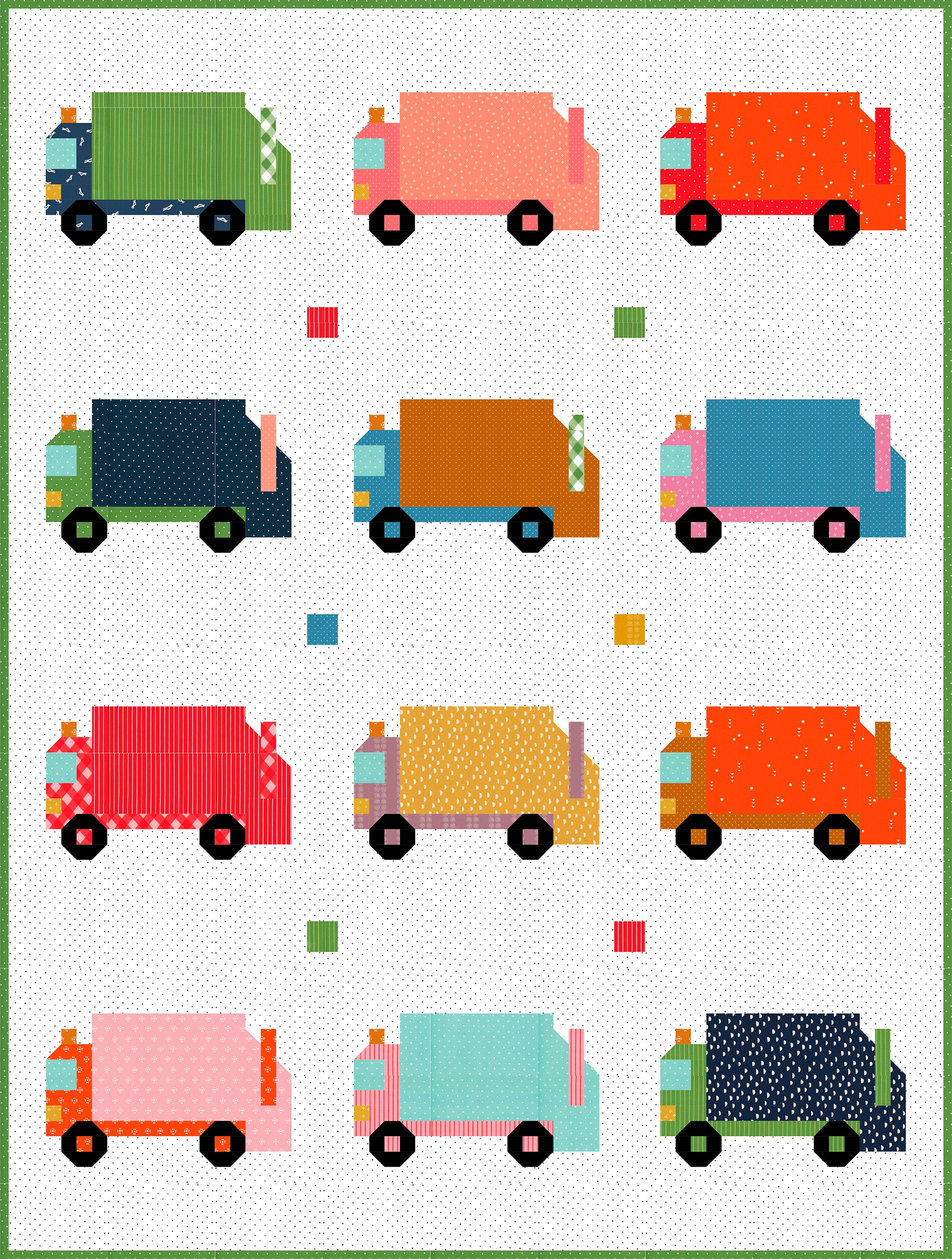 PDF Quilt Block Pattern Garbage Truck Vehicle Quilt Etsy