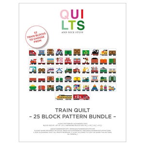 PDF Anleitungspaket – 25 Zug Quilt Block Bundle, individuelle Blockauswahl – 25 aus 52 Blöcken