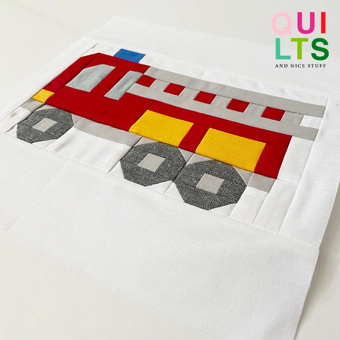 PDF Quilt Block Pattern Fire Truck Vehicle Quilt - Etsy