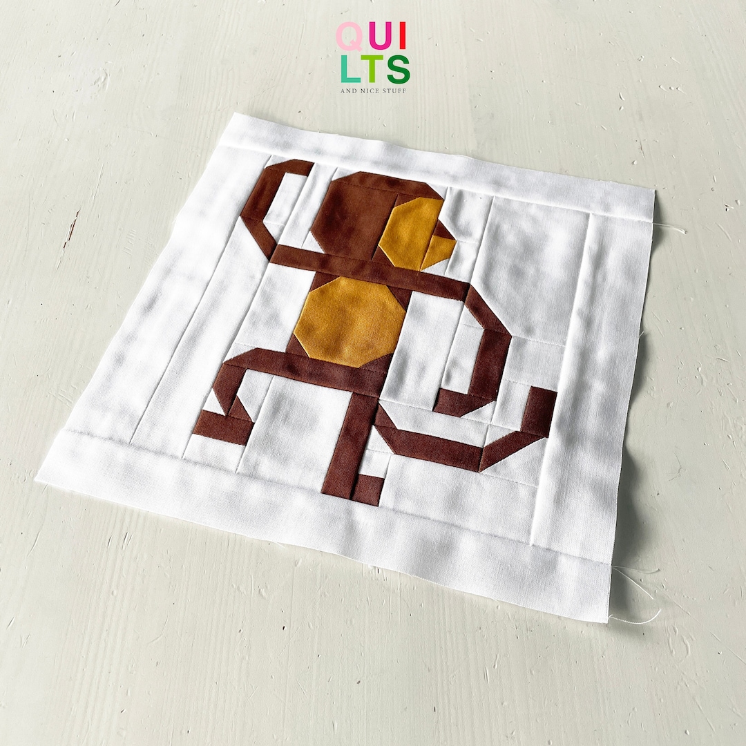 PDF Quilt Block Pattern – Monkey – Animal Quilt - Etsy