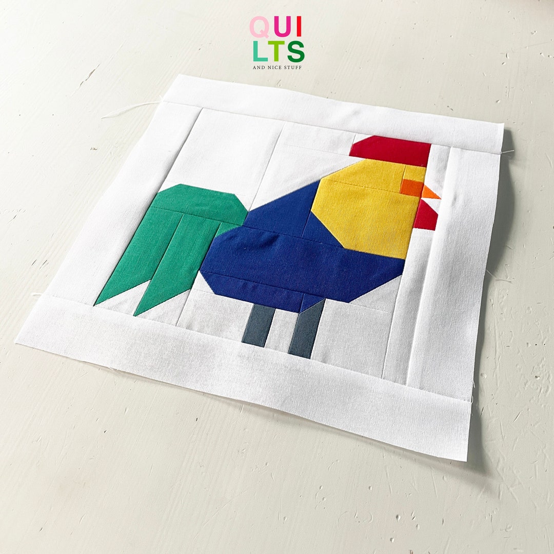 PDF Quilt Block Pattern – Rooster – Animal Quilt - Etsy