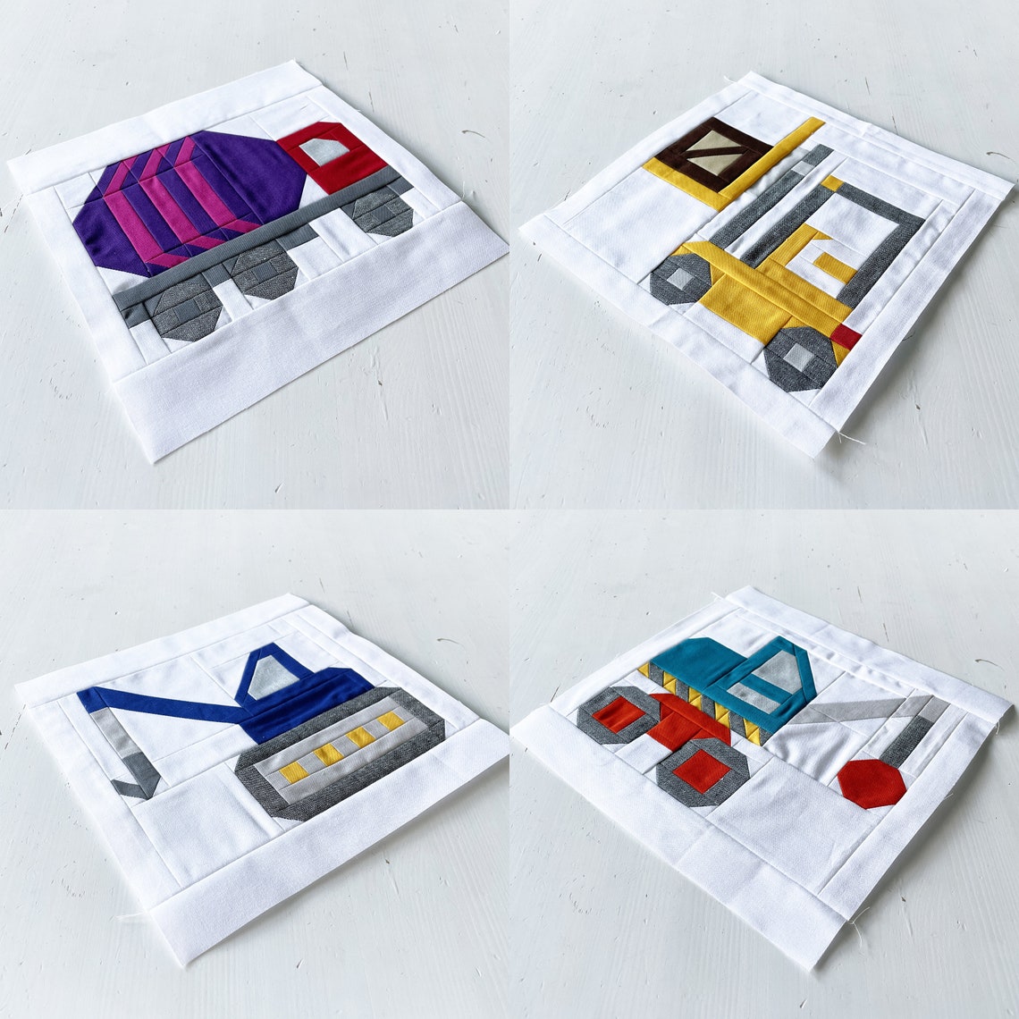 15 Construction Edition Vehicle Quilt Block Pattern Bundle Etsy