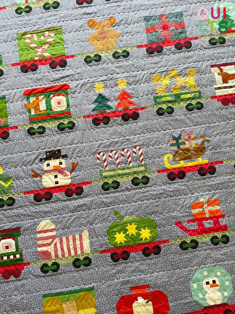 PDF Quilt Block Pattern "locomotive" – Christmas Train Quilt ...