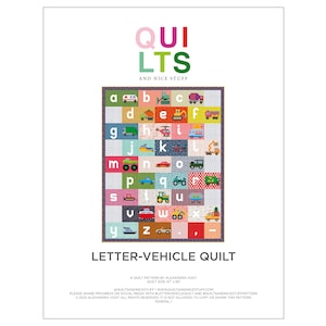 Letter-Vehicle Quilt, quilt for kids, back to school, custom block selection