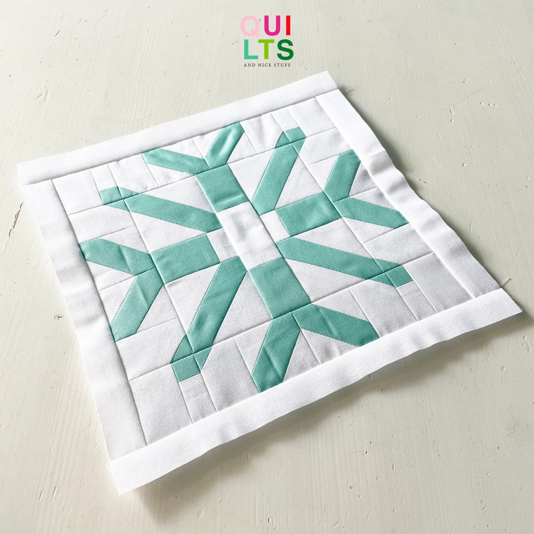 PDF Quilt Block Pattern – Snowflake 2 – Christmas Quilt – Christmas ...