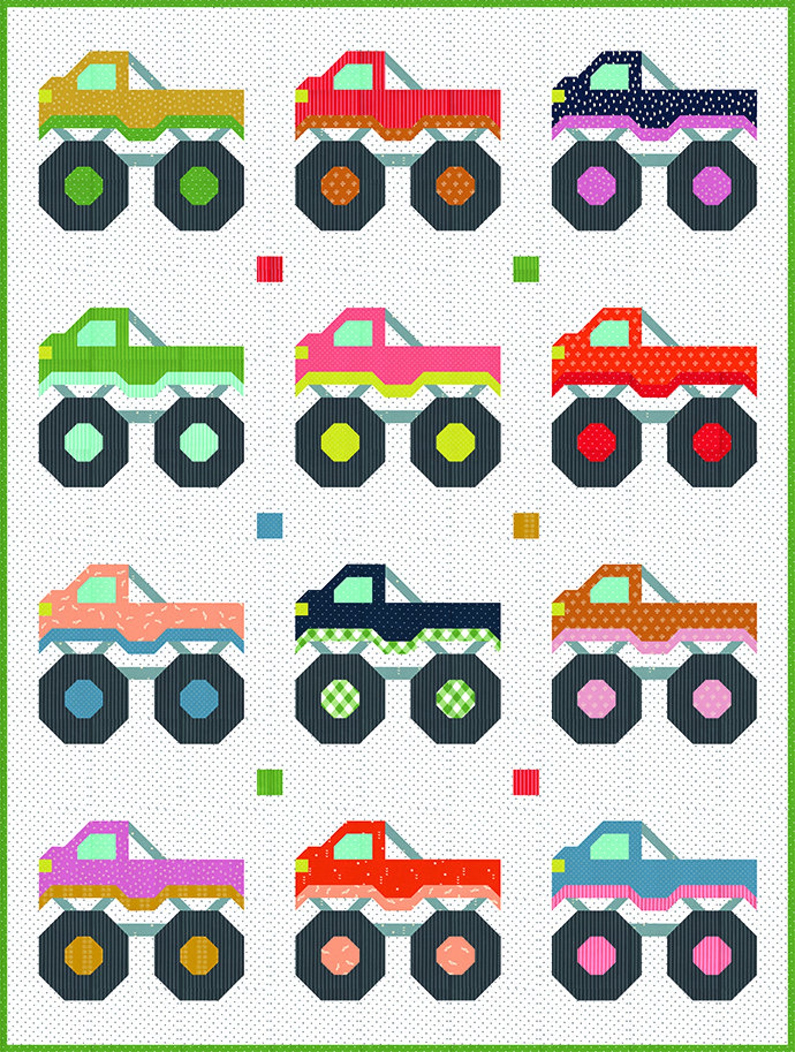 PDF Quilt Block Anleitung Monster Truck Etsy