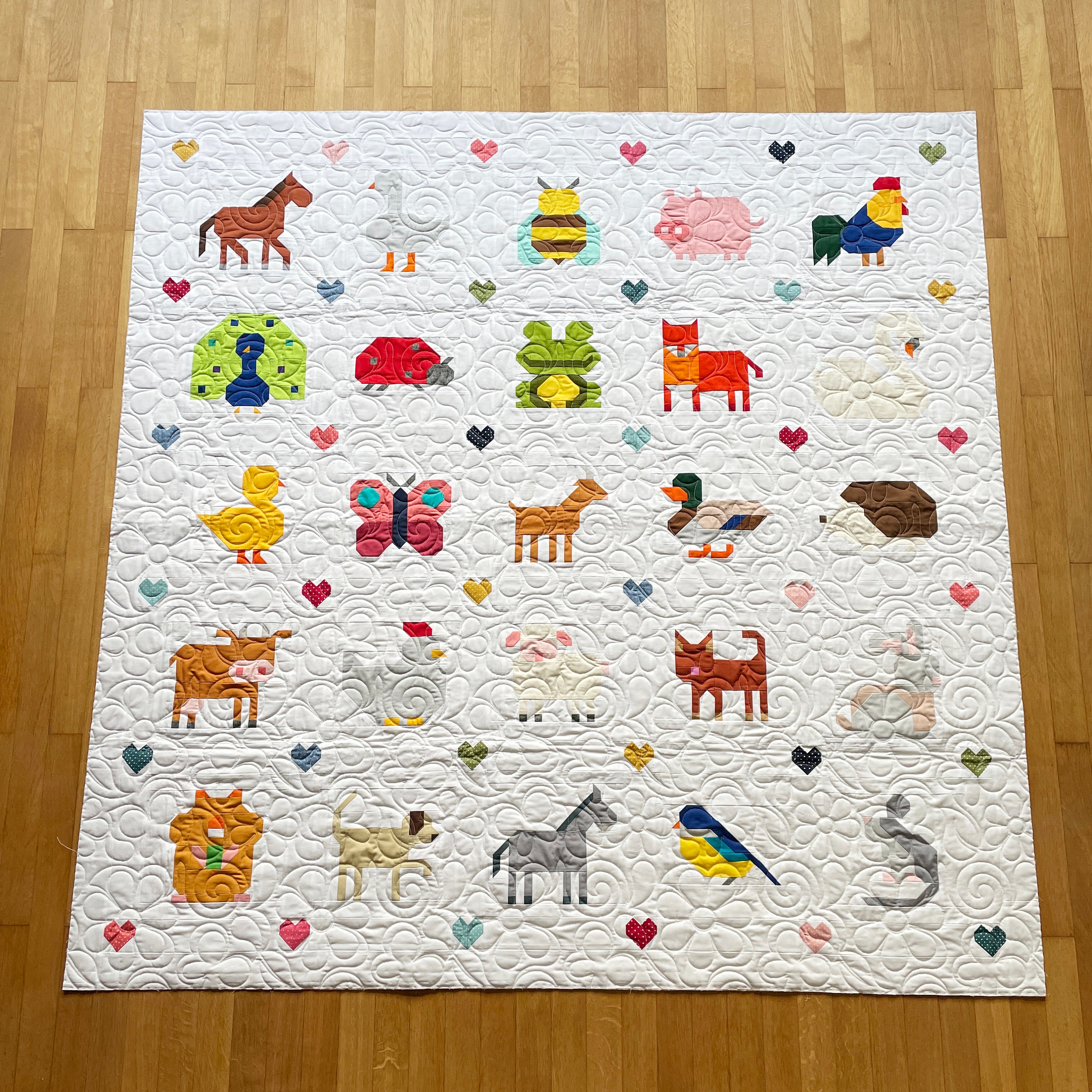 PDFキルトブロックの作り方 – 馬、モダンパッチワーク動物キルト