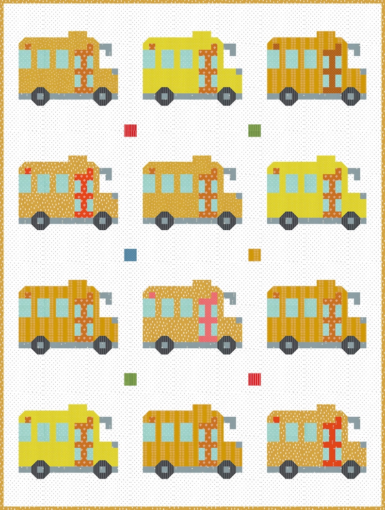 PDF Quilt Block Pattern – Schoolbus – Vehicle Quilt - Etsy