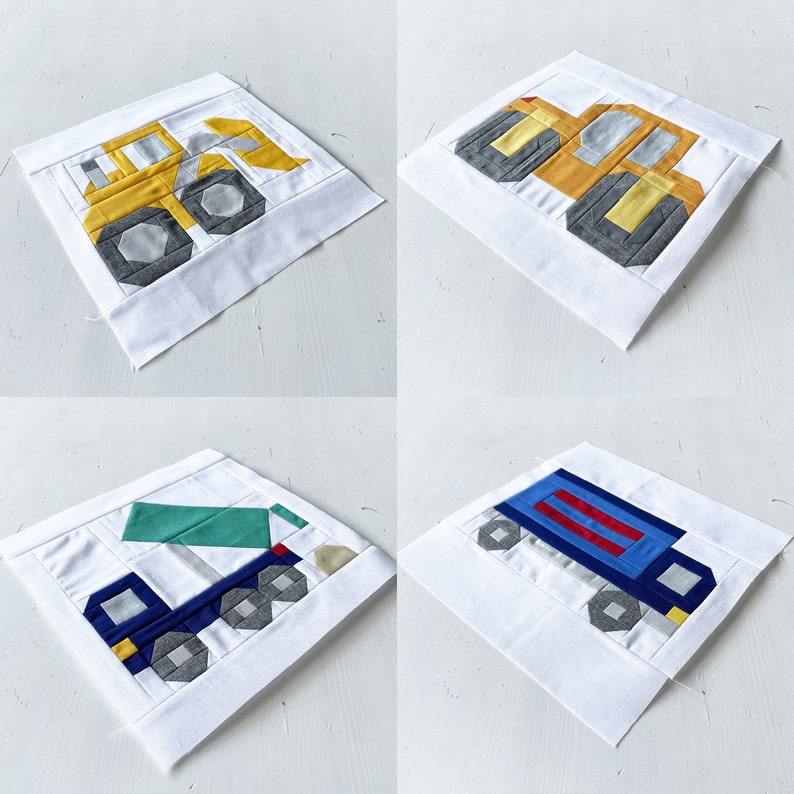15 Construction Edition Vehicle Quilt Block Pattern Bundle Etsy