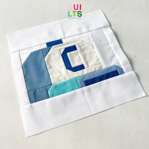 PDF Sport Quilt Block Anleitung – Baseball Cap mit veränderbaren Buchstaben