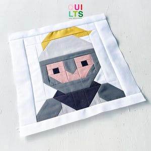 PDF Quilt Block Anleitung – Ritter mit Helm, Ritter & Burgen Quilt für Kinder