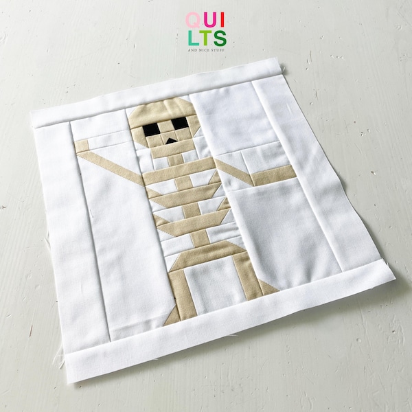 PDF Quilt Block Pattern – Skeleton – Halloween Quilt