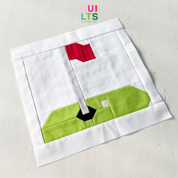PDF Quilt Block Pattern – Golf Hole – Sport Quilt