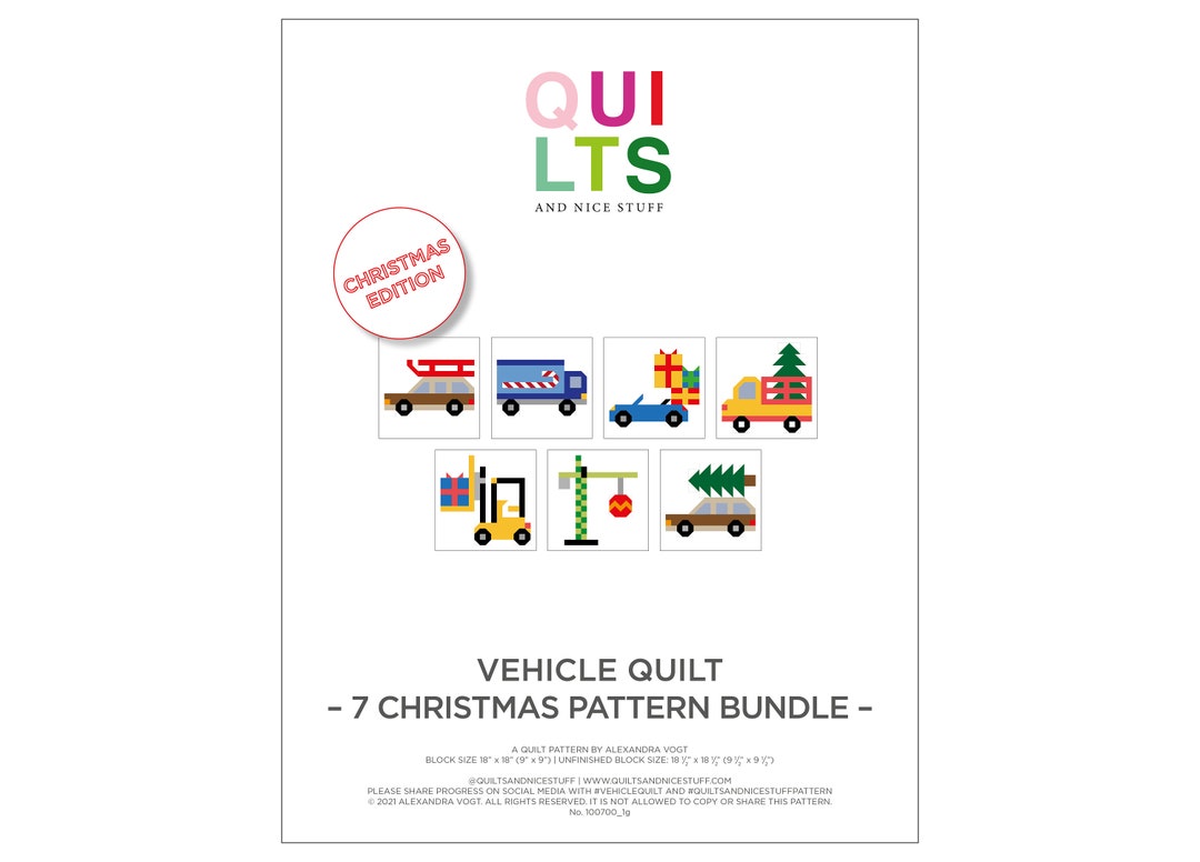 Vehiclequilt 7 Christmas Edition Blocks Pattern Bundle - Etsy