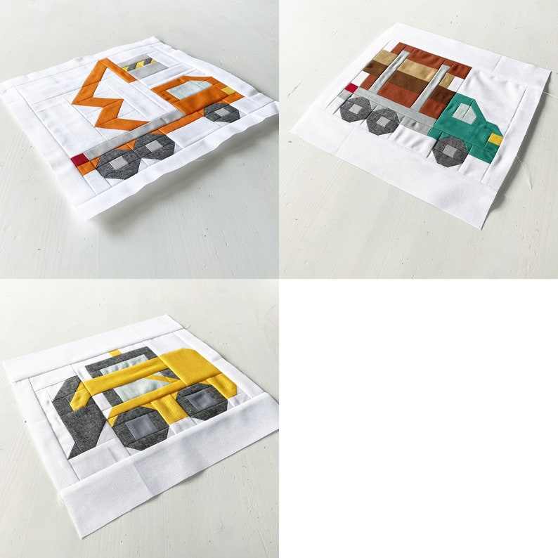 15 Construction Edition Vehicle Quilt Block Pattern Bundle Etsy