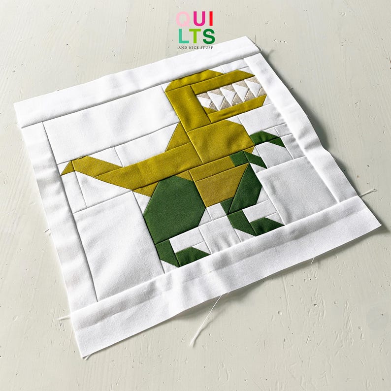 PDF Quilt Block Pattern – Allosaurus – Dinosaur Quilt - Etsy