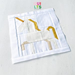 PDF Quilt Block Pattern – Unicorn – Knights & Castles Quilt