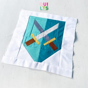 PDF Quilt Block Pattern – Shield 2 – Knights & Castles Quilt