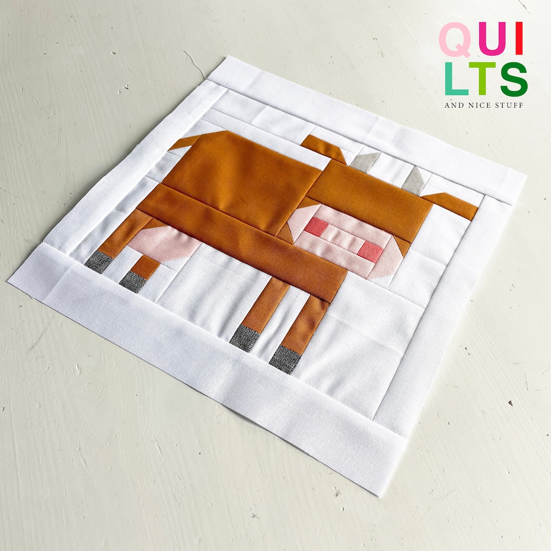 PDF Quilt Block Pattern Cow Animal Quilt - Etsy