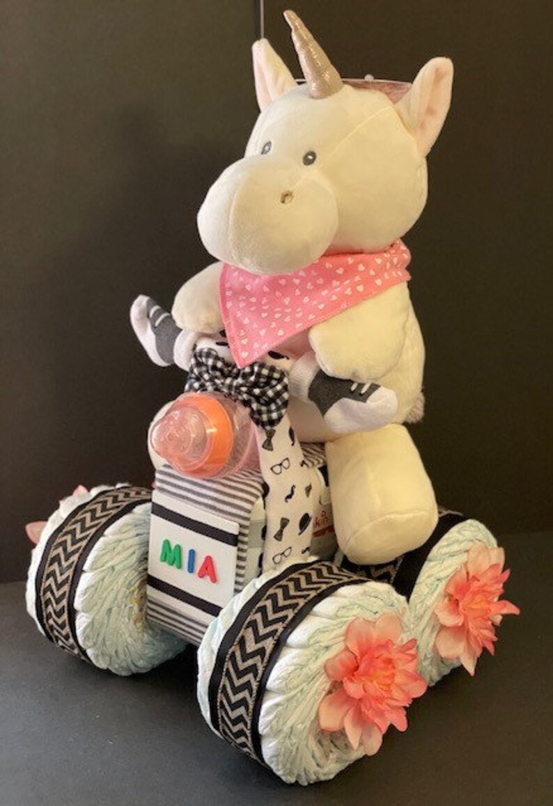 Quad Diaper Cake With Riderquad Diaper Cakefour Wheeler Diaper Cake