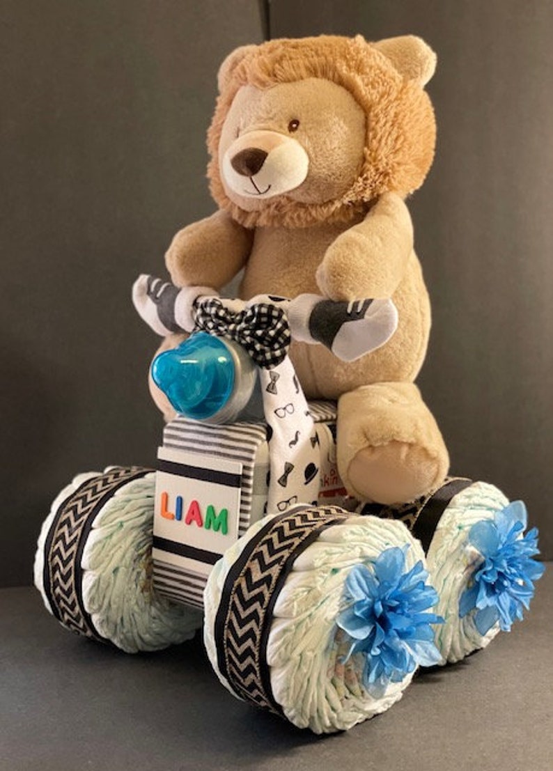 Quad Diaper Cake With Riderquad Diaper Cakefour Wheeler Diaper Cake