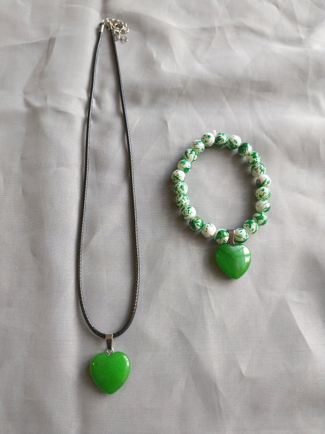 Jade Necklace And Bracelet Set | Etsy
