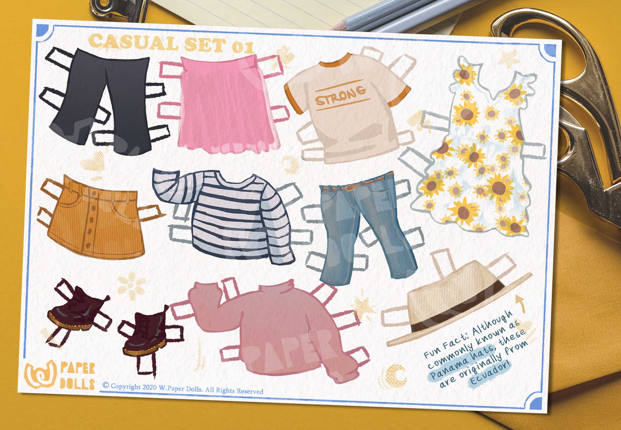 MODERN PAPER DOLLS Digital Printable Files 01 Casual Outfits | Etsy