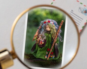 Tiny blank card - Mother Earth - miniature advent calendar fillers