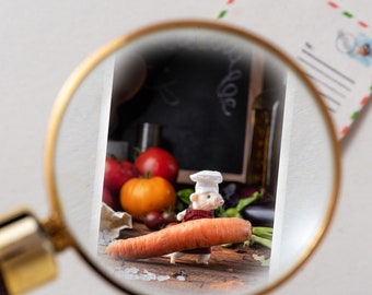 Mini note cards - Miniature card with envelope - Tango with carrots