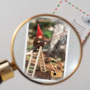Mini biglietti da visita - Piccolo super giardiniere hobbit - riempitivi del calendario dell'avvento - carta in miniatura con busta - regali giardiniere - bomboniere