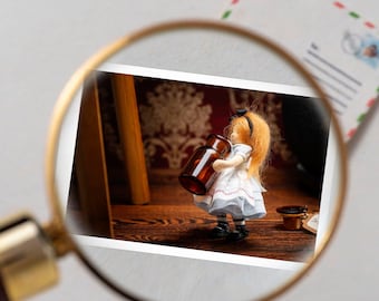 Mini note cards - Alice in the Wonderland mini blank card - party favors